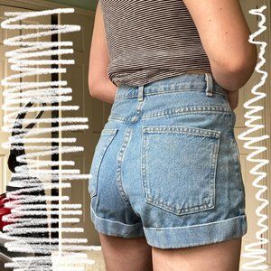 American Apparel High Waisted Jean Shorts